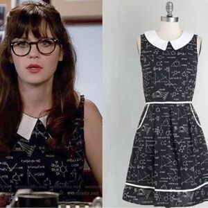 MODCLOTH ZOOEY DESCHANEL Science Print Dress RARE